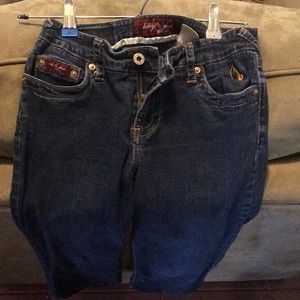 Navy blue jean dress Capri